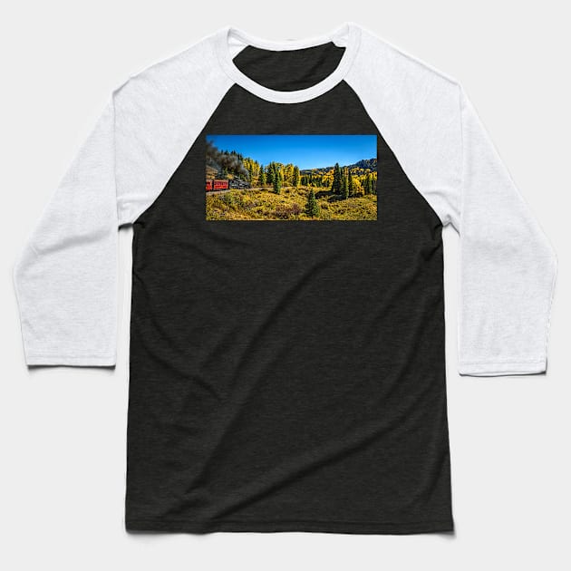 Cumbres and Toltec Narrow Gauge Railroad Baseball T-Shirt by Gestalt Imagery